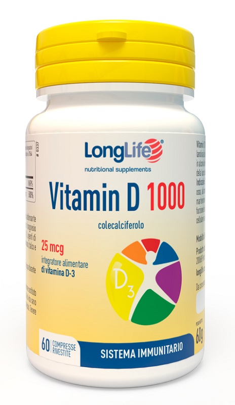 LONGLIFE VITAMIN D 1000UI 60 COMPRESSE RIVESTITE - Farmasanitas 