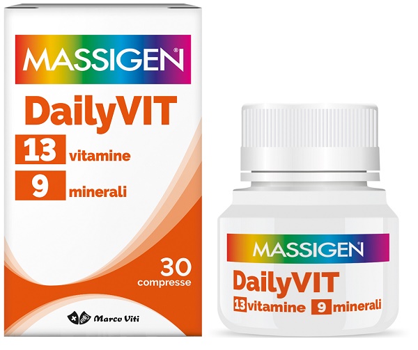 MASSIGEN DAILYVIT 12 VITAMINE 11 MINERALI 30 COMPRESSE RIVESTITE - Farmasanitas 