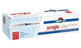 SIRINGA PER VENIPUNTURA MASTER-AID 5 ML GAUGE 23 10 PEZZI - Farmasanitas 
