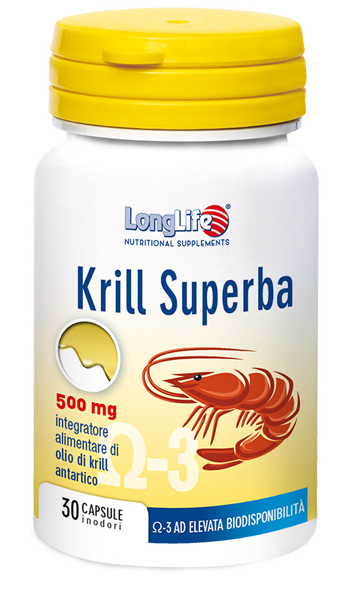 LONGLIFE KRILL SUPERBA 30 CAPSULE INODORI DA 600 MG - Farmasanitas 