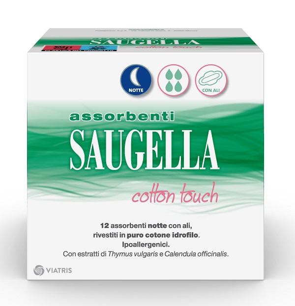 SAUGELLA COTTON TOUCH ASSORBENTI NOTTE 12 PEZZI - Farmasanitas 