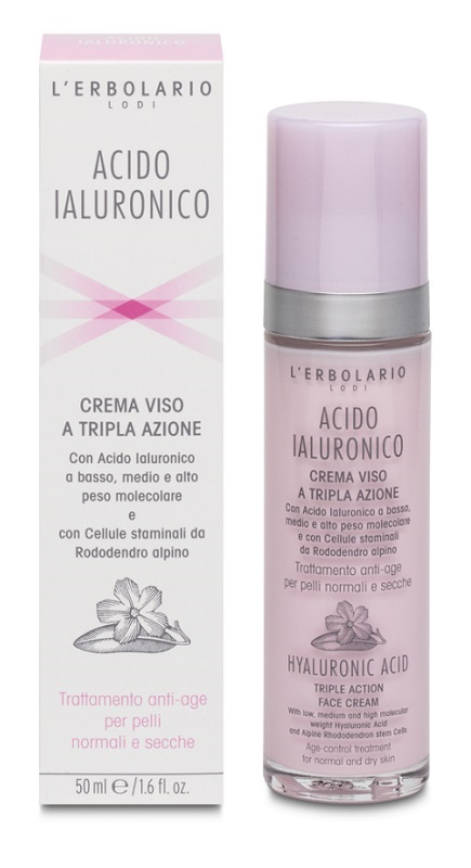 ACIDO IALURONICO CREMA VISO A TRIPLA AZIONE TRATTAMENTO ANTIAGE PELLI NORMALI E SECCHE 50 ML - Farmasanitas 