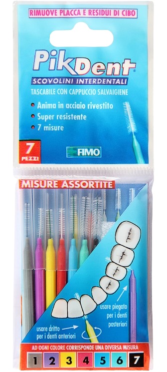 PIKDENT STUZZICOLINO 1 BUSTINA CON 7 MISURE ASSORTITE - Farmasanitas 