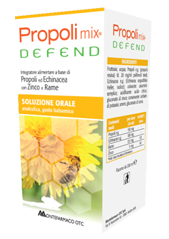 PROPOLI MIX DEFEND SOLUZIONE ORALE ANALCOLICA 200 ML GUSTO BALSAMICO - Farmasanitas 