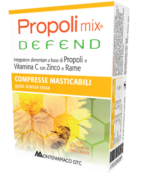 PROPOLI MIX DEFEND 30 COMPRESSE MASTICABILI GUSTO ARANCIA - Farmasanitas 