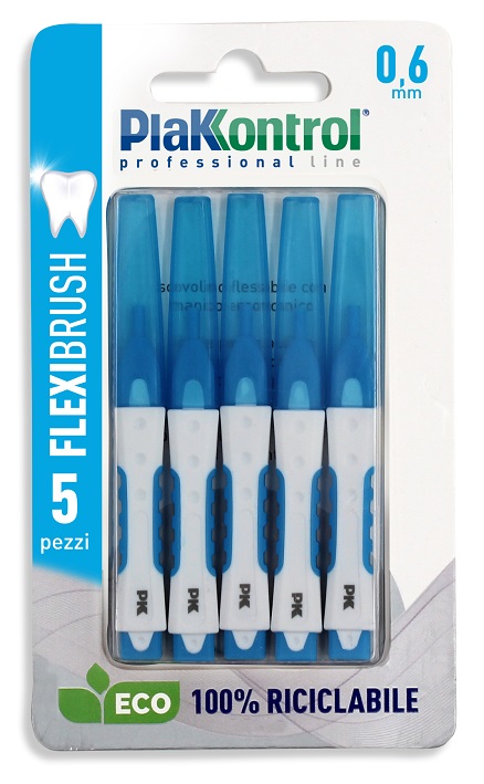 PLAKKONTROL SCOVOLINO INTERDENTALE FLEXI BRUSH06 BLISTER 5 PEZZI - Farmasanitas 