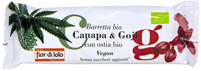 BARRETTA BIO CANAPA GOJI CON OSTIA SENZA ZUCCHERO 40 G - Farmasanitas 