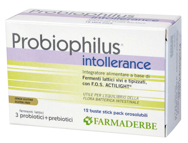 PROBIOPHILUS INTOLLERANCE 12 STICK PACK - Farmasanitas 