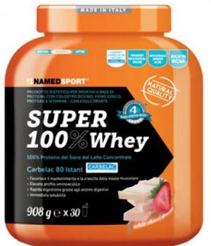 SUPER100% WHEY SMOOTH WHITE CHOCO/STRAWBERRY 908 G - Farmasanitas 