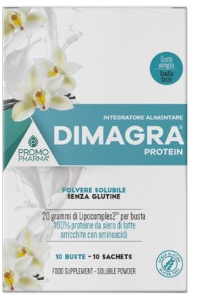 DIMAGRA PROTEIN POLVERE SOLUBILE GUSTO VANIGLIA 10 BUSTINE - Farmasanitas 