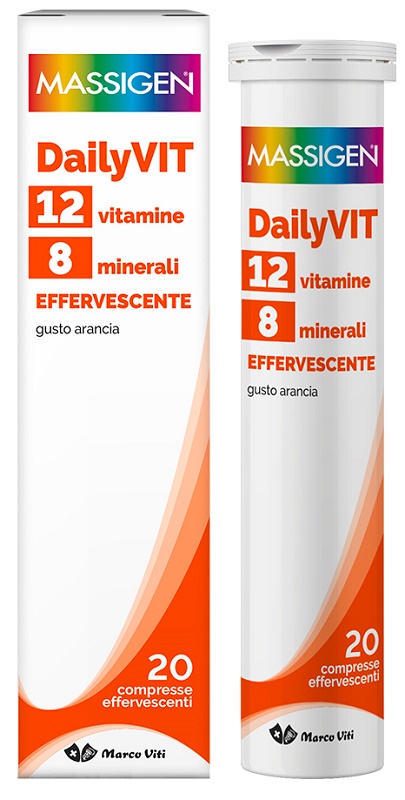 MASSIGEN DAILYVIT 12 VITAMINE 8 MINERALI EFFERVESCENTE 20 COMPRESSE - Farmasanitas 