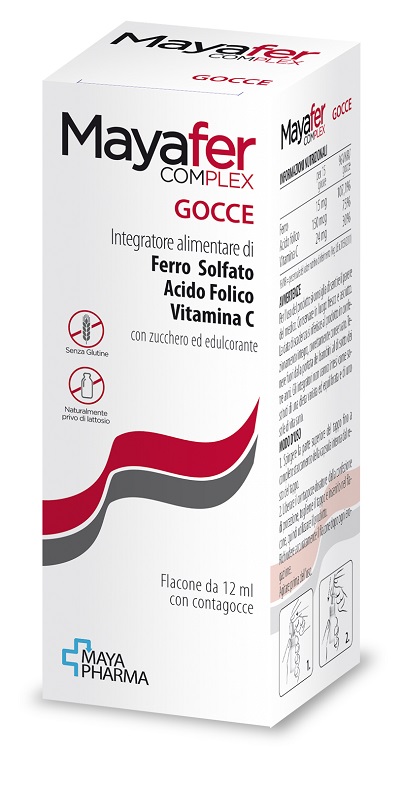 MAYAFER COMPLEX GOCCE 12 ML SENZA GLUTINE NATURALMENTE PRIVO DI LATTOSIO - Farmasanitas 