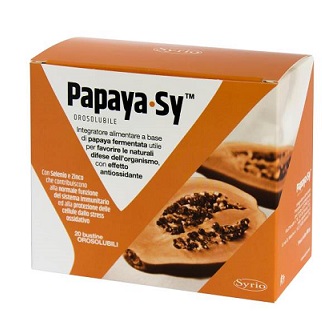 PAPAYA-SY 20 BUSTINE OROSOLUBILI SENZA GLUTINE NATURALMENTE PRIVO DI LATTOSIO - Farmasanitas 
