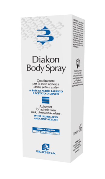 DIAKON BODY SPRAY COADIUVANTE CUTE ACNEICA DORSO PETTO E SPALLE 75 ML - Farmasanitas 