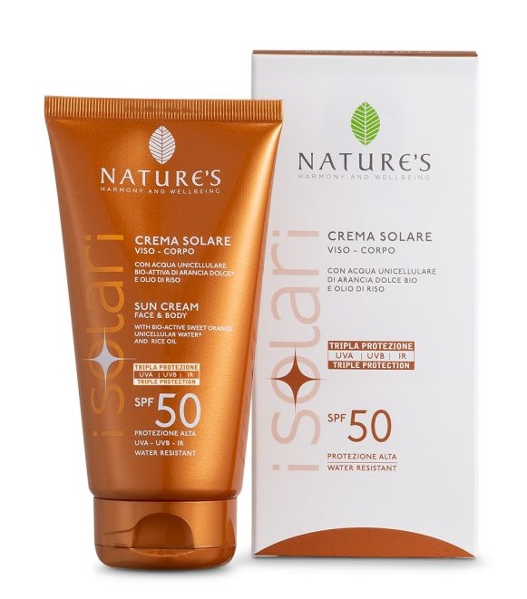 NATURE'S I SOLARI CREMA SOLARE VISO E CORPO SPF 50 IR SUN 150 ML - Farmasanitas 