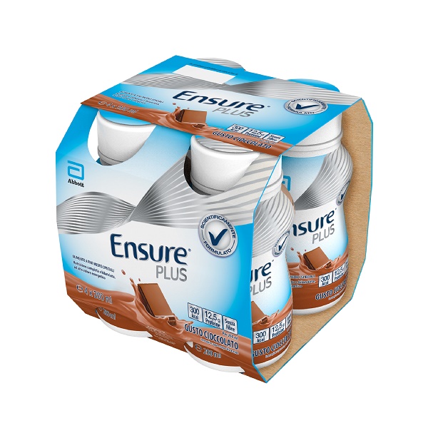 ENSURE PLUS CIOCCOLATO 4 BOTTIGLIE DA 200 ML - Farmasanitas 
