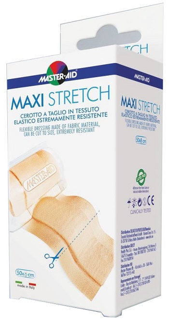 MASTER-AID STRETCH CEROTTO A TAGLIO IN TESSUTO ELASTICO RESISTENTE 50 X 6 CM - Farmasanitas 