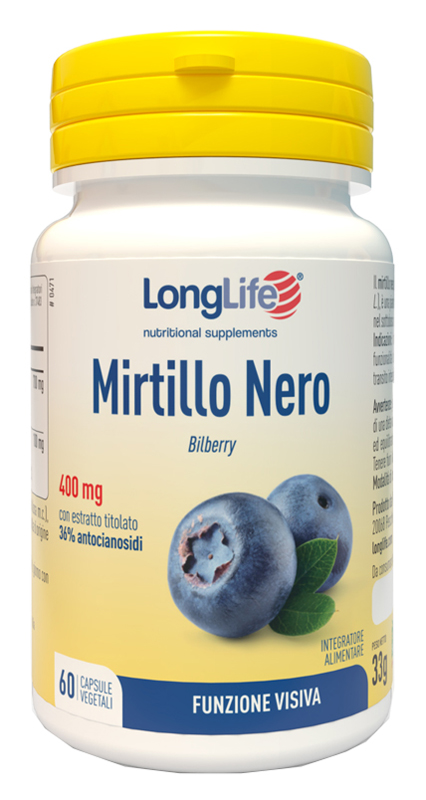 LONGLIFE MIRTILLO NERO 60 CAPSULE VEGETALI - Farmasanitas 