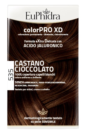 EUPHIDRA COLORPRO XD 535 CASTANO CIOCCOLATO GEL COLORANTE CAPELLI IN FLACONE + ATTIVANTE + BALSAMO + GUANTI - Farmasanitas 