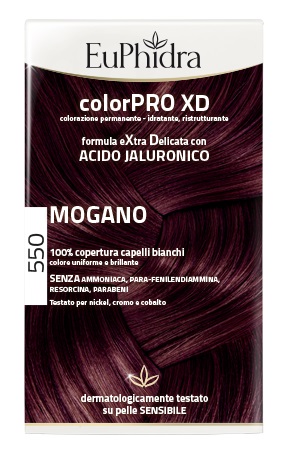 EUPHIDRA COLORPRO XD 550 MOGANO GEL COLORANTE CAPELLI IN FLACONE + ATTIVANTE + BALSAMO + GUANTI - Farmasanitas 
