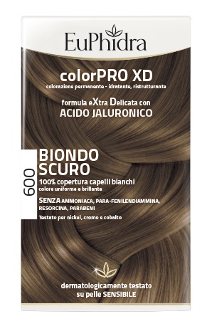 EUPHIDRA COLORPRO XD 600 BIONDO SCURO GEL COLORANTE CAPELLI IN FLACONE + ATTIVANTE + BALSAMO + GUANTI - Farmasanitas 