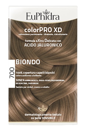 EUPHIDRA COLORPRO XD 700 BIONDO GEL COLORANTE CAPELLI IN FLACONE + ATTIVANTE + BALSAMO + GUANTI - Farmasanitas 