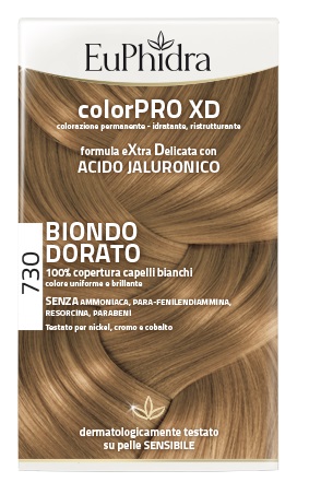 EUPHIDRA COLORPRO XD 730 BIONDO DORATO GEL COLORANTE CAPELLI IN FLACONE + ATTIVANTE + BALSAMO + GUANTI - Farmasanitas 