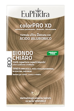 EUPHIDRA COLORPRO XD 800 BIONDO CHIARO GEL COLORANTE CAPELLI IN FLACONE + ATTIVANTE + BALSAMO + GUANTI - Farmasanitas 