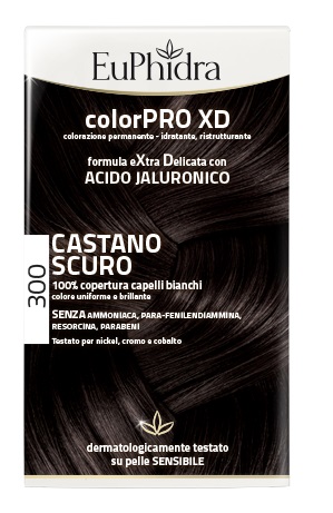 EUPHIDRA COLORPRO XD 300 CASTANO SCURO GEL COLORANTE CAPELLI IN FLACONE + ATTIVANTE + BALSAMO + GUANTI - Farmasanitas 