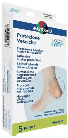 IDROCOLLOIDE MASTER-AID FOOTCARE VESCICHE TALLONE 69X44 MM 5 PEZZI A1 - Farmasanitas 