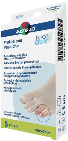 IDROCOLLOIDE MASTER-AID FOOTCARE VESCICHE DITA 60X20 MM 5 PEZZI A2 - Farmasanitas 