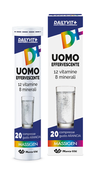 DAILYVIT+ UOMO MULTIVITAMINICO E MULTIMINERALE EFFERVESCENTE 20 COMPRESSE - Farmasanitas 