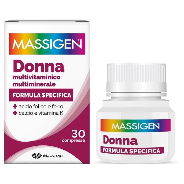 MASSIGEN DONNA MULTIVITAMINICO E MULTIMINERALE 30 COMPRESSE RIVESTITE - Farmasanitas 