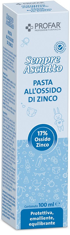 PROFAR SEMPRE ASCIUTTO PASTA ALL'OSSIDO DI ZINCO 17% 100 ML - Farmasanitas 