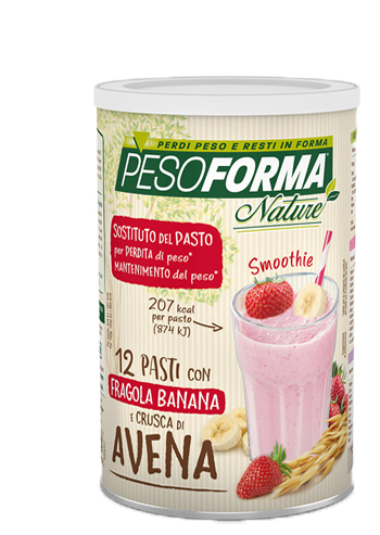 PESOFORMA NATURE SMOOTHIE FRAGOLA BANANA POLVERE 420 G - Farmasanitas 