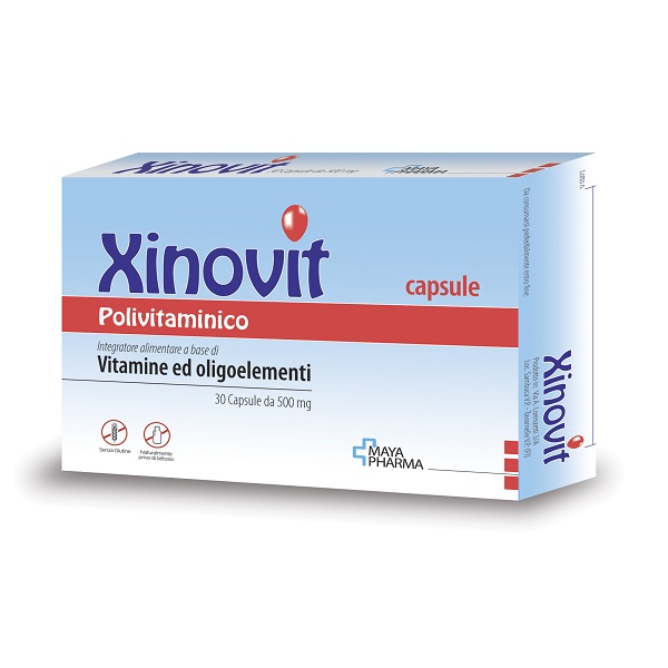 XINOVIT POLIVITAMINICO 30 CAPSULE DA 500 MG SENZA GLUTINE NATURALMENTE PRIVO DI LATTOSIO - Farmasanitas 