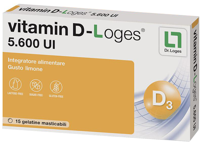 VITAMIN D-LOGES 15 GELATINE MASTICABILI GUSTO LIMONE - Farmasanitas 
