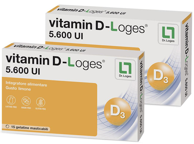VITAMIN D-LOGES 30 GELATINE MASTICABILI GUSTO LIMONE 42 G - Farmasanitas 
