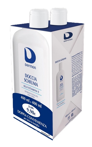 DERMON BIPACCO DOCCIASCHIUMA VITAMINA E 400 ML + 400 ML - Farmasanitas 