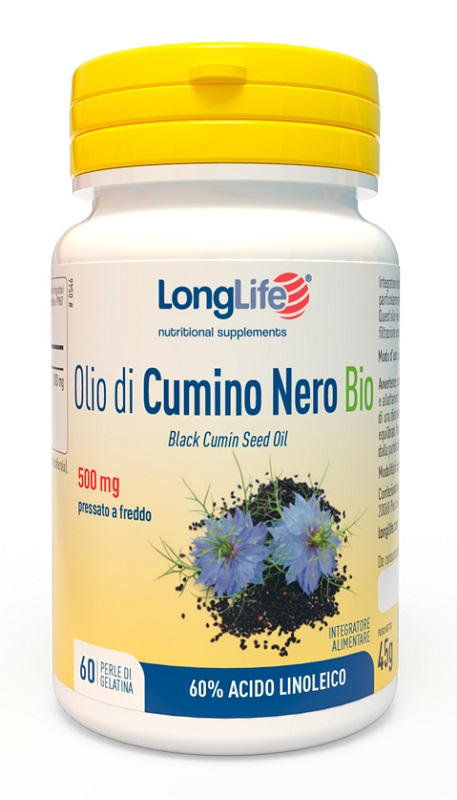 LONGLIFE OLIO DI CUMINO NERO BIO 60 PERLE IN GELATINA - Farmasanitas 