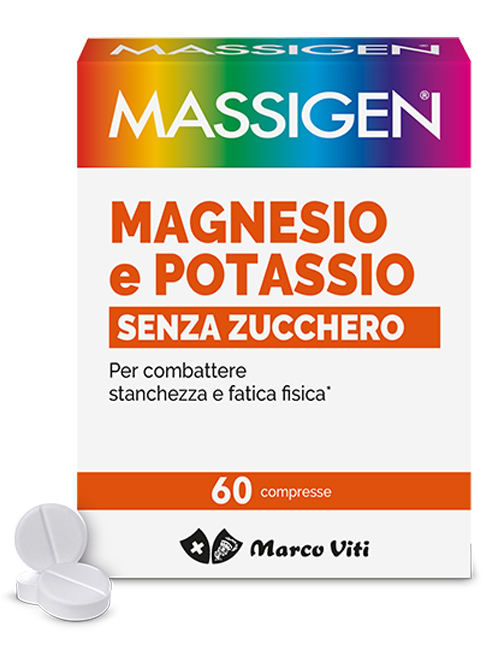 MASSIGEN MAGNESIO POTASSIO SENZA ZUCCHERI 60 COMPRESSE - Farmasanitas 