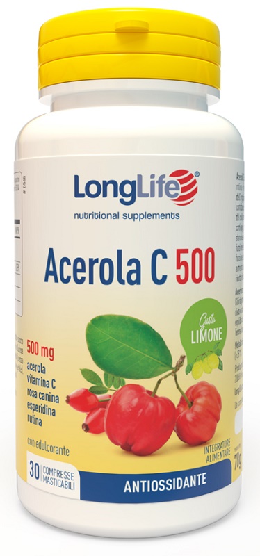 LONGLIFE ACEROLA C500 LIMONE 30 COMPRESSE MASTICABILI - Farmasanitas 