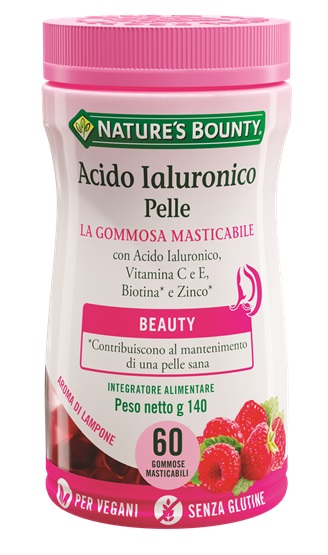 NATURE'S BOUNTY ACIDO IALURONICO PELLE 60 GOMMOSE MASTICABILI - Farmasanitas 
