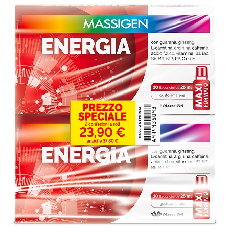 MASSIGEN ABBINATA TONICO ENERGIA 2 CONFEZIONI DI TONICO FLACONE - Farmasanitas 