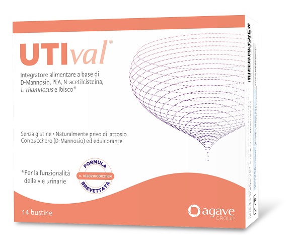 UTIVAL 14 BUSTINE SENZA GLUTINE NATURALMENTE PRIVO DI LATTOSIO CON ZUCCHERO D-MANNOSIO ED EDULCORANTE FORMULA BREVETTATA N. 102021000021134 - Farmasanitas 