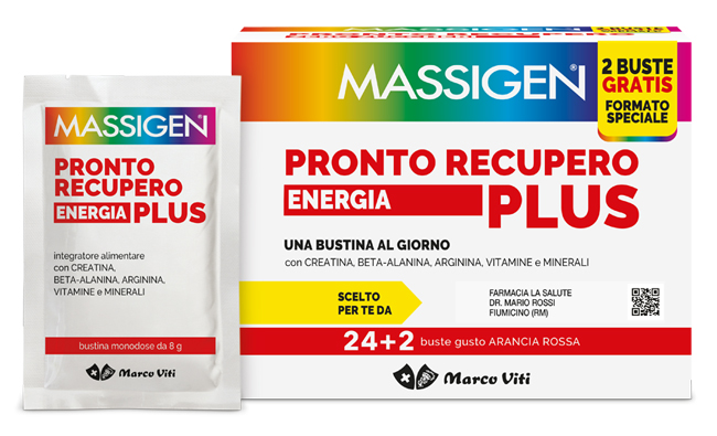MASSIGEN PRONTO RECUPERO ENERGIA PLUS 24 BUSTINE + 2 BUSTINE - Farmasanitas 
