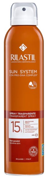 RILASTIL SUN SYSTEM TRANSPARENT SPRAY SPF15 200 ML - Farmasanitas 