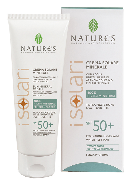 NATURE'S I SOLARI CREMA VISO CORPO MINERALE SPF50+ 100 ML - Farmasanitas 
