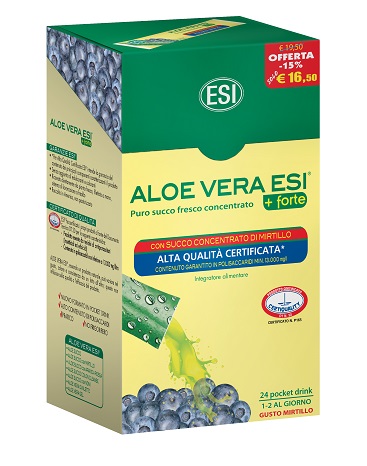 ESI ALOE VERA 24 POCKET DRINK MIRTILLO 24 POCKET 20 ML - Farmasanitas 