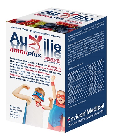 AUXILIE IMMUPLUS JUNIOR SOLUBILE 30 STICK PACK - Farmasanitas 